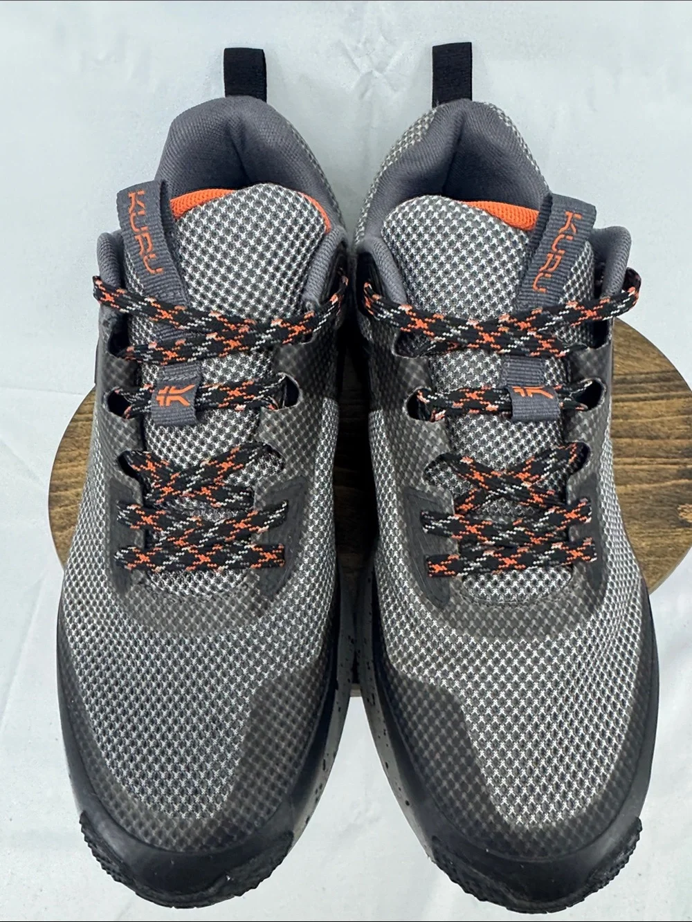 Kuru Mens Atom Trail Hiking, Trail Running Shoes in Gray w/ Orange, sz 8.5